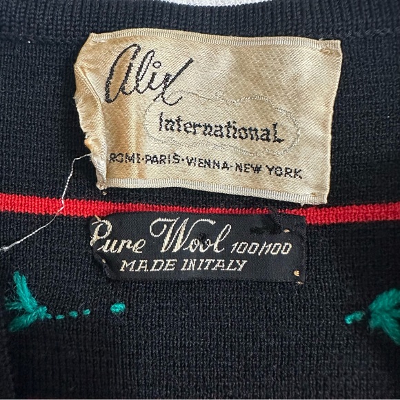 Alix International 60s Wool VTG Italian Floral Cardigan - Picture 14 of 14